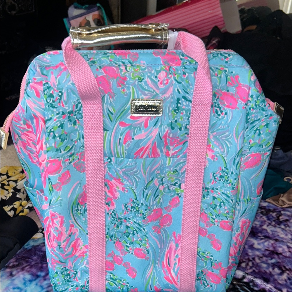 Floral Turquoise & Pink Tote Bag Cooler- Lilly Pulitzer New NWT